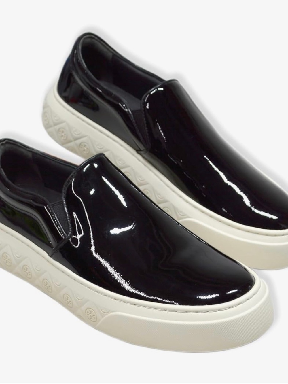 Tory Burch Womens 150237 Patent Leather Slip On Ladybug Sneakers Size 8.5